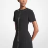 Studded Stretch Crepe Shift Dress