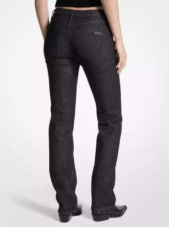 Studded Stretch Denim Cigarette Jeans