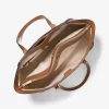 Taryn Large Signature Logo and Leather Tote Bag