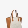 Taryn Small Signature Logo and Leather Convertible Crossbody Bag