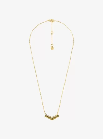 Two-Tone Pavé Chevron Necklace