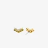 Two-Tone Pavé Chevron Stud Earrings