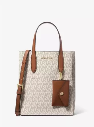 Vincent Small Signature Logo Convertible Tote Bag with Card Case