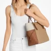 Voyager Large Color-Block Signature Logo Tote Bag
