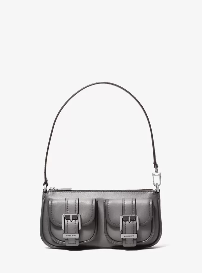 Zoe Small Burnished Leather Pochette